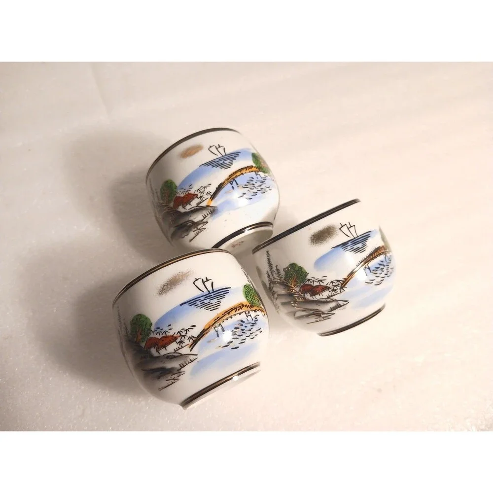 Vintage Japanese Kutani 5 Piece Tea Set – Good Condition – No Crazing